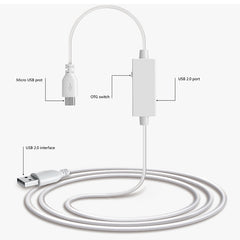 OTG-Y-03 USB 2.0 Male to Micro USB Male + USB Female OTG Charging Data Cable for Android Phones / Tablets with OTG Function, with Switch, Length: 1.1m, with Switch Length: 1.1m