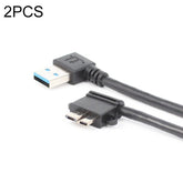 2 PCS USB 3.0 Right Elbow Male to Micro USB 3.0 Elbow Charging Data Cable, Cable Length: 27cm, Right Elbow