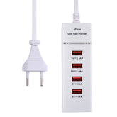 5V 4.1A 4 USB Ports Charger Adapter with Power Plug Cable, Cable Length: 1.5m, EU Plug, EU Plug