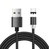 USB to Micro USB Magnetic Metal Connector Nylon Two-color Braided Magnetic Data Cable, Cable Length: 1m, Micro USB