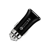 LZ-328 Safety Hammer Type QC3.0 USB + USB-C / Type-C Fast Charging Car Charger