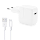 12W USB Charger + USB to 8 Pin Data Cable for iPad / iPhone / iPod Series, EU Plug