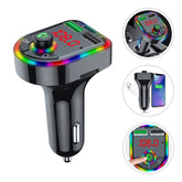 F6 Car FM Transmitter Colorful Breathing Atmosphere Lamp MP3 Player Charger, F6