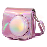 Aurora Oil Paint Full Body Camera PU Leather Case Bag with Strap for FUJIFILM instax mini 9 / mini 8+ / mini 8