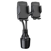 A080+X908 Car Cup Double Mobile Phone Holder Mount Adjustable Cradle Bracket, A080+X908