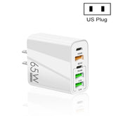 65W Dual PD Type-C + 3 x USB Multi Port Charger for Phone and Tablet PC, US Plug, US Plug