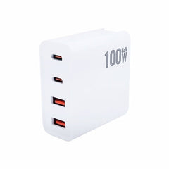 GaN 100W Dual USB+Dual USB-C/Type-C Multi Port Charger with 1.8m Type-C to MagSafe 1 / L Header Data Cable, US Plug, US / EU Plug, US / UK Plug, US / AU Plug, US / EU / UK Plug, US / EU / UK / AU Plug