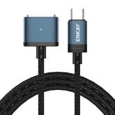 ENKAY 140W USB-C / Type-C to MagSafe 3 Nylon Braided Magnetic Charging Cable with LED Indicator for MacBook 6.6FT, ENKAY Blue, ENKAY Grey
