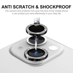 ENKAY Hat-Prince Glitter Rear Lens Aluminium Alloy Tempered Glass Film, For iPhone 15 / 15 Plus