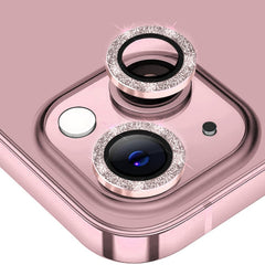 ENKAY Hat-Prince Glitter Rear Lens Aluminium Alloy Tempered Glass Film, For iPhone 15 / 15 Plus