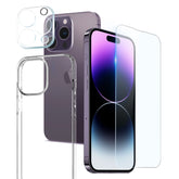 NORTHJO 3 in 1 TPU Phone Case with Screen Film and Lens Film, For iPhone 14 Pro Max, For iPhone 13 Pro Max, For iPhone 13 Pro, For iPhone 13, For iPhone 13 mini, For iPhone 12, For iPhone 12 Pro Max, For iPhone 12 Pro, For iPhone 12 mini