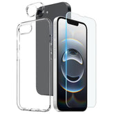NORTHJO 3 in 1 TPU Phone Case with Screen Film and Lens Film, For iPhone 17e / 16e, For iPhone 17 Pro Max, For iPhone 17 Pro, For iPhone 17, For iPhone Air, For iPhone 16 Pro Max, For iPhone 16 Pro, For iPhone 16 Plus, For iPhone 16, For iPhone 15 Pro ...