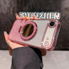 Rhinestone Mirror Glitter MagSafe TPU Phone Case, For iPhone Air, For iPhone 16 Pro Max