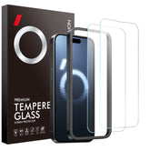 NORTHJO 2pcs A++ Screen Protector Tempered Glass Film with Installation Frame, For iPhone 16 Pro Max, For iPhone 16 Pro, For iPhone 16 Plus, For iPhone 16, For iPhone 15 Pro Max, For iPhone 15 Pro, For iPhone 15 Plus, For iPhone 15, For iPhone 14 Plus