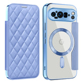 Shield Magsafe RFID Anti-theft Rhombus Leather Phone Case, For Google Pixel 9 Pro, For Google Pixel 9