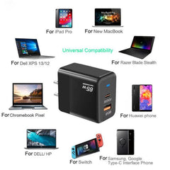 GaN PD 45W + QC3.0 USB Fully Compatible Protocol Charger for MacBook,US Plug, US Plug