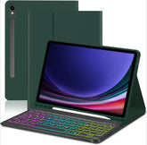 Magnetic Detachable 3-Color Gradient Backlit Keyboard Tablet Case, For Samsung Galaxy Tab A9+