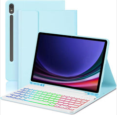 Magnetic Detachable 3-Color Gradient Backlit Keyboard Tablet Case, For Samsung Galaxy Tab A9+