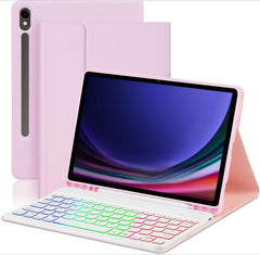 Magnetic Detachable 3-Color Gradient Backlit Keyboard Tablet Case, For Samsung Galaxy Tab A9+