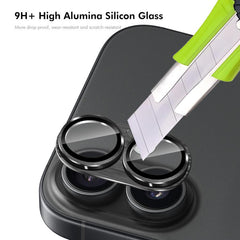 ENKAY Anti-reflection Camera Lens Brushed Aluminium Alloy Tempered Glass Film, For iPhone 17