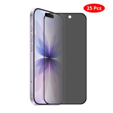 JUNSUNMAY 25pcs Silk Print Full Coverage Privacy Tempered Glass Film, For iPhone 17 Pro Max, For iPhone 17 Pro, For iPhone 17, For iPhone Air, For iPhone 16 Pro Max, For iPhone 16 Pro, For iPhone 16 Plus, For iPhone 16, For iPhone 15 Pro Max
