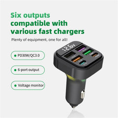 K35 USB Ports Car 3.1A QC3.0 Fast Charging Adapter Cigarette Lighter Charger, K35
