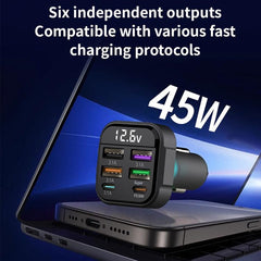 K35 USB Ports Car 3.1A QC3.0 Fast Charging Adapter Cigarette Lighter Charger, K35