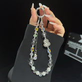 Gourd Crystal Phone Charm, White, Pink, Purple