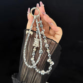 Double-Layer Crystal Necklace with a Little Bear