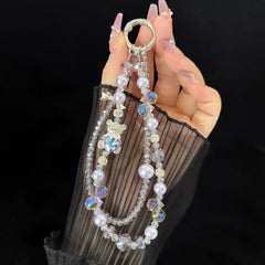 Double-Layer Crystal Necklace with a Little Bear