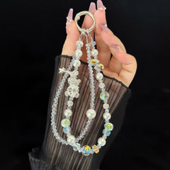 Double-Layer Crystal Necklace with a Little Bear