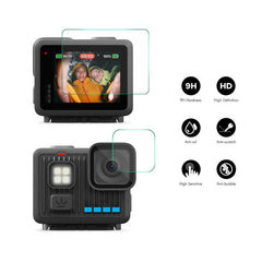 2 Sets ENKAY 0.2mm 9H Tempered Glass Screen Protector Front & Back Camera Film, For GoPro LIT HERO