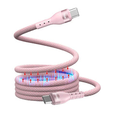 ENKAY PD100W Type-C to Type-C Magnetic Self-Coiling Braided Charging Data Cable, 1m, 1.5m, 2m