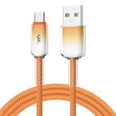 ENKAY 60W USB to Type-C Gradient Color Nylon Braided Fast Charging Data Cable, 1m, 2m