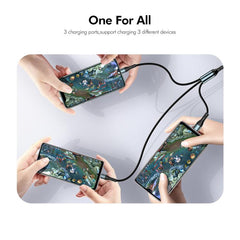 ENKAY 3-in-1 120W USB to 8 Pin / Type-C / Micro USB Nylon Braided Fast Charging Cable, Length: 1.2m, ENK-CB184
