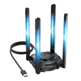 WAVLINK WN695BE2 BE6500 Tri-Band 2.4GHz / 5GHz / 6GHz High Gain Antennas USB 3.0 WiFi 7 Adapter, WN695BE2