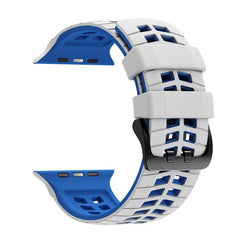 Double Holes Two Color Tire Texture Silicone Watch Band, For Apple Watch 49mm / 46mm / 45mm / 44mm