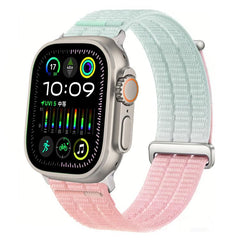 Double-Link Cloud-Feel Breathable Nylon Loop Metal Head Watch Band, For Apple Watch 46mm / 49mm / 45mm / 44mm