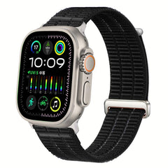 Double-Link Cloud-Feel Breathable Nylon Loop Metal Head Watch Band, For Apple Watch 46mm / 49mm / 45mm / 44mm