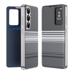 Rainbow Plaid Pattern Smart View Vegan Leather Phone Case, For Samsung Galaxy A37 5G, For samsung Galaxy S25 FE 5G, For Samsung Galaxy A17 5G, For Samsung Galaxy S25 Edge 5G