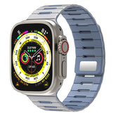 Horizontal Stripes Two Color Magnetic Silicone Watch Band, For Apple Watch 46mm / 49mm / 45mm / 44mm