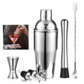 Stainless Steel Cocktail Set 750ml Shaker and Cocktail Tools, 7-Piece Set