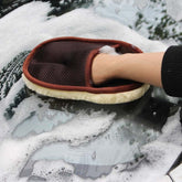 Car Styling Wool Soft Car Washing Gloves Cleaning Brush Motorcycle Washer Care Products, Brown, Washing Gloves
