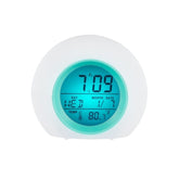 Round Color Light Gradient Alarm Clock Perpetual Calendar Clock, Round Color Light Clock