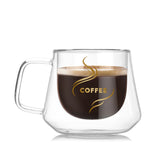 Double Wall Mug Office Mugs Heat Insulation Double Coffee Mug Coffee Glass Cup, Labeled, No label