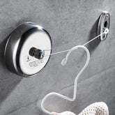 Portable Stainless Steel Retractable Clothesline Indoor Outdoor Laundry Hanger Clothes Drying Rack Rope, Stainless Steel Wall Hanging