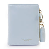 Brief Design Bifold Tassel Women Wallet PU Leather Short Credit Card Holder Purse