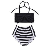 Cute Baby Girl Bikini Striped Triangle Bow Bathing Suit Proud Princess Beachwear, 110, 70, 80