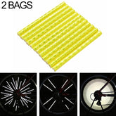 2 BAGS Bicycle Mountain Bike Riding Wheel Rim Spoke Mount Clip Tube Warning Light Strip Outdoor Reflector, Yellow, Blue, Green, Orange, Red, Silver