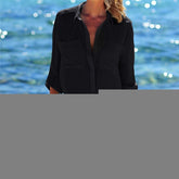 Beach Cover Up Robe Pocket Swimsuit Cover Up Sarong Beach Shirt Tops Bathing Suit Women Beachwear Pareo Tunic, One Size